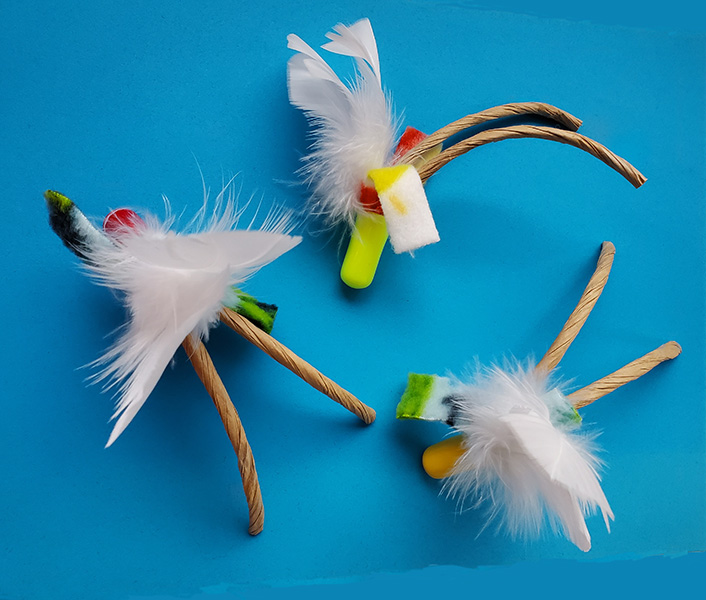 PaperFluff Fleece and Feathers Cat Toy