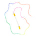 Colorful cord with a clear handle on a white background
